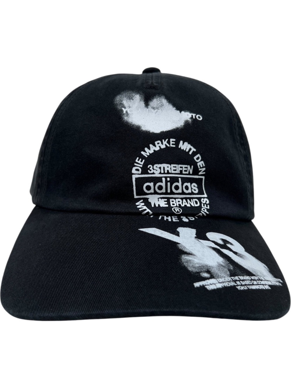 NWT Y-3 adidas Black Baseball Cap with White Logo Prints JAPAN Y3 Yeezy